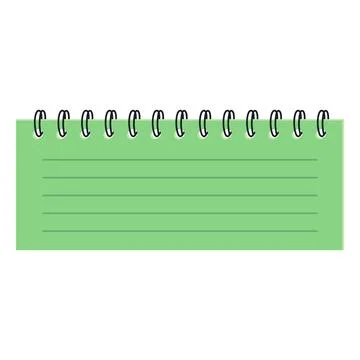 Green spiral notepad page vector illustration Stock Illustration