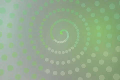 Green spiral pattern with dots on soft background Stock Photos