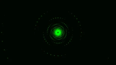 Green spiral pattern with glowing dots in abstract design Stock Footage 337233746