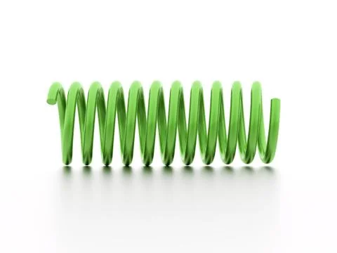 Green spiral string isolated on white background Stock Illustration