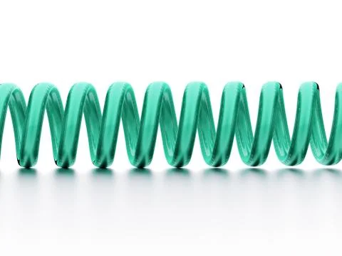 Green spiral string rendered on white background Stock Illustration