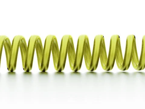 Green spiral string on white background Stock Illustration