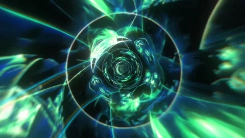 Green Spiral Tunnel VJ Loop Stock Footage 330003325
