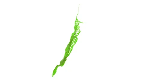 Green splash in the air. slow motion DOF. nectar Stock Footage