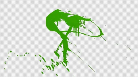 Green splash with alpha channel Video stock 210546521