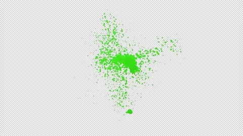 Green Splash with alpha Video stock 210541980
