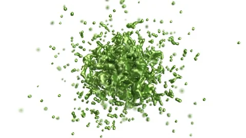 Green splash drop on white bg able to loop endless Stock Footage 313187939