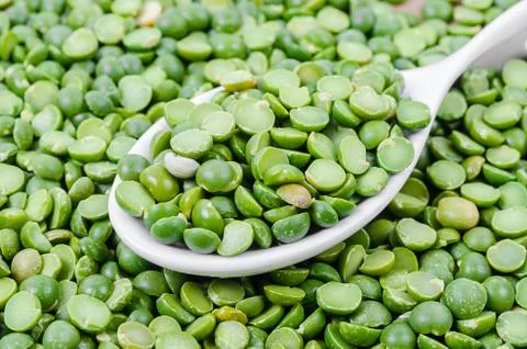 Green split peas. Stock Photos