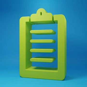 Green Sport training program or fitness plan icon isolated on blue backgrou.. Stock-Illustration