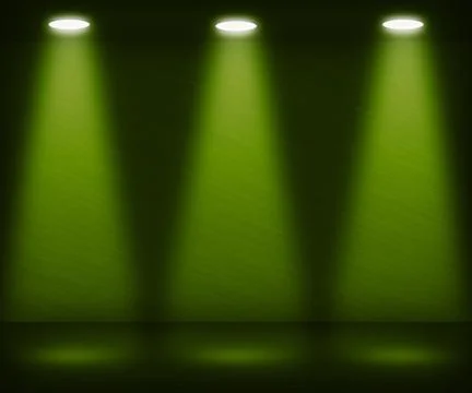 Green spotlight room Stock Illustration