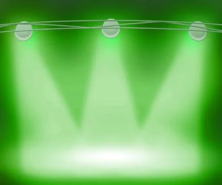 Green spotlights background Ilustração Stock