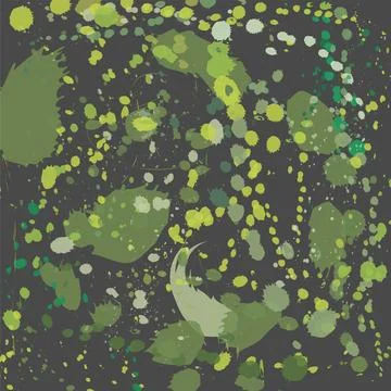 Green spots splattered on a gray background Stock Illustration