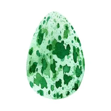 Green spotted watercolor egg. Vector Stock Illustration