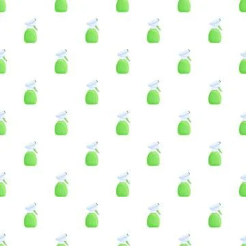 Green spray bottle cleaning tool seamless pattern Stock Illustration