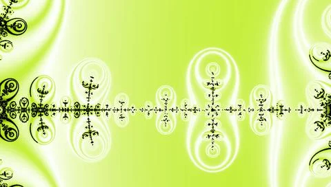 Green spring abstract circles with striped pattern. Fractal design for fashio Stock Illustration