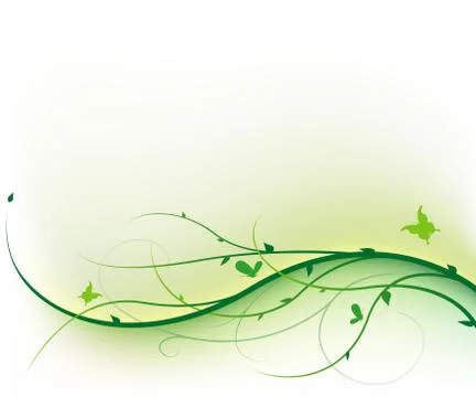 Green Spring Floral Stock Illustration