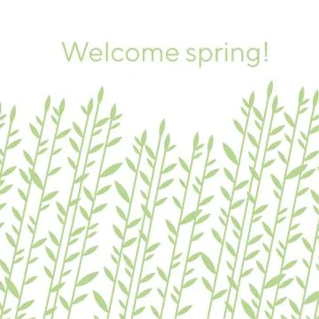 Green spring leaf geometric vintage pattern. 스톡 일러스트