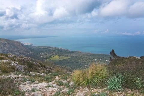 Green spring mountain landscape Stock Photos