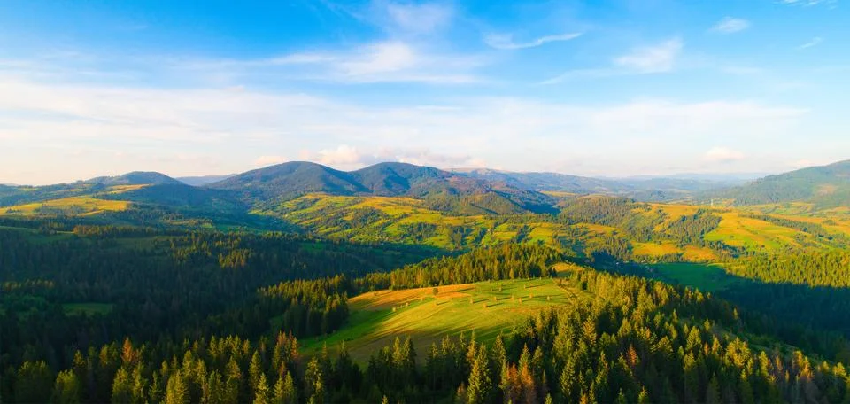 Green spring mountains Stock Photos