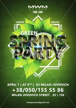 Green Spring Party PSD Template