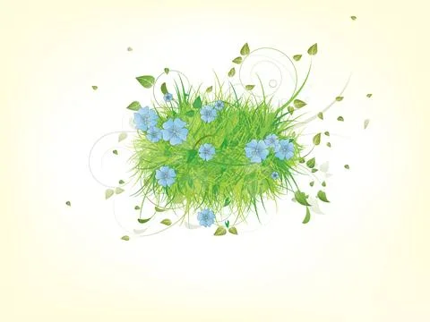 Green spring summer grass. Abstract vector illustration with background. Illustrazione stock