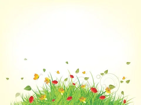 Green spring summer grass. Abstract vector illustration with background. Stock Illustration