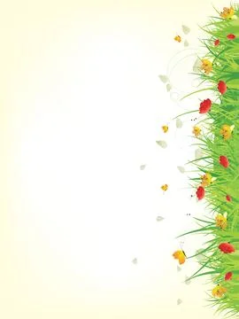Green spring summer grass. Abstract vector illustration with background. Illustrazione stock