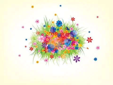 Green spring summer grass. Abstract vector illustration with background. Stock Illustration