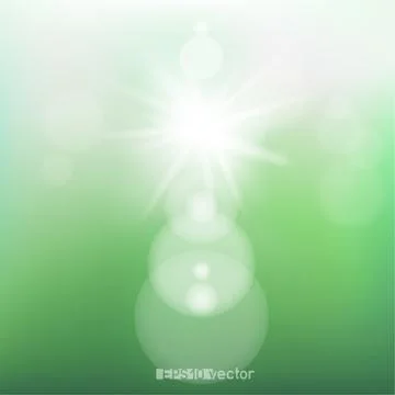 Green spring sunshine light background Stock Illustration