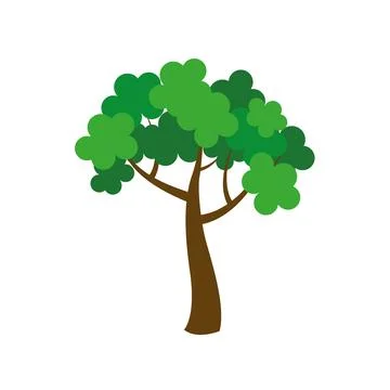 Green spring tree isolated. Vector illustration Stock Illustration