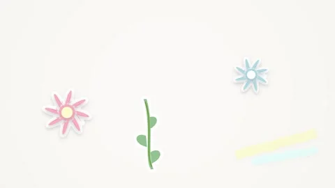 Green Sprout Growing Concept, Minimalist Simple Plant Stem with Leaves on W.. Stock Footage 346659882