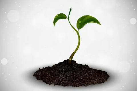 Green sprout grows out Stock Illustration