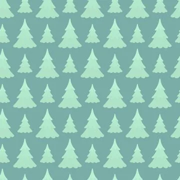 Green spruce. Repeating vector pattern. Seamless repeating ornament. Illustrazione stock