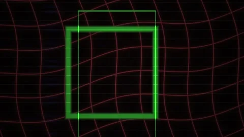 Green square on black background grid. Stock Footage 340034712