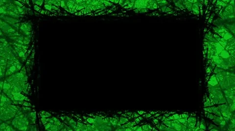 Green  square bobwire background with alpha matte Video stock 8924042