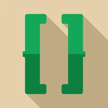 Green square brackets showing programming and coding on beige background Stock-Illustration