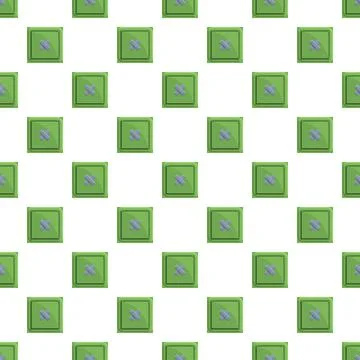 Green square cancel cross button seamless pattern Stock Illustration