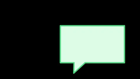 Green square caption box callout, a sharp cornered caption box with a pointer Stock Footage 346725951