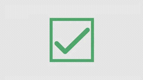 Green Square Check Mark Icon Animation Video stock 330147508