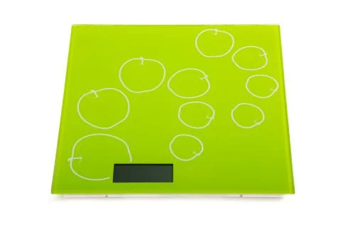Green square kitchen scale Stock Photos