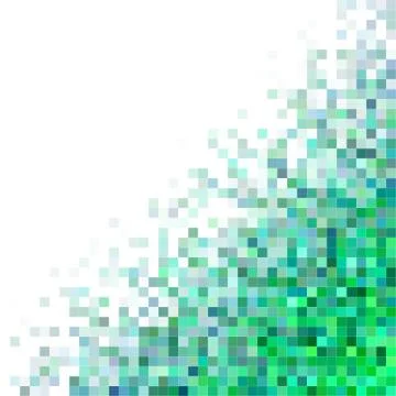 Green square mosaic background corner design Stock Illustration