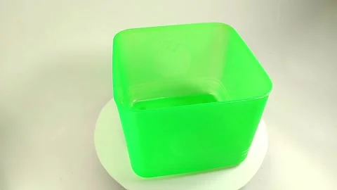 Green square plastic jar 1 Stock Footage 328490588