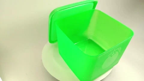 Green square plastic jar 3 Stock Footage 328490596
