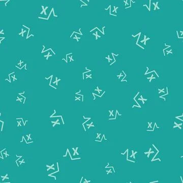 Green Square root of x glyph icon isolated seamless pattern on green background Stock Illustration