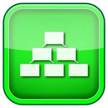 Green square shiny icon Ilustración de archivo