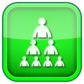 Green square shiny icon Illustrazione stock