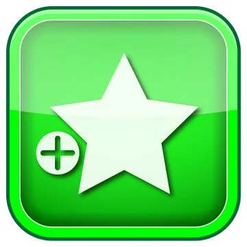 Green square shiny icon Illustrazione stock