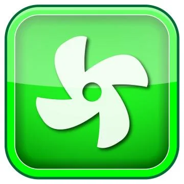 Green square shiny icon Stock Illustration
