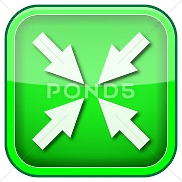 Green square shiny icon Stock Illustration