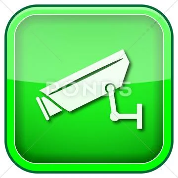 Green square shiny icon Stock Illustration